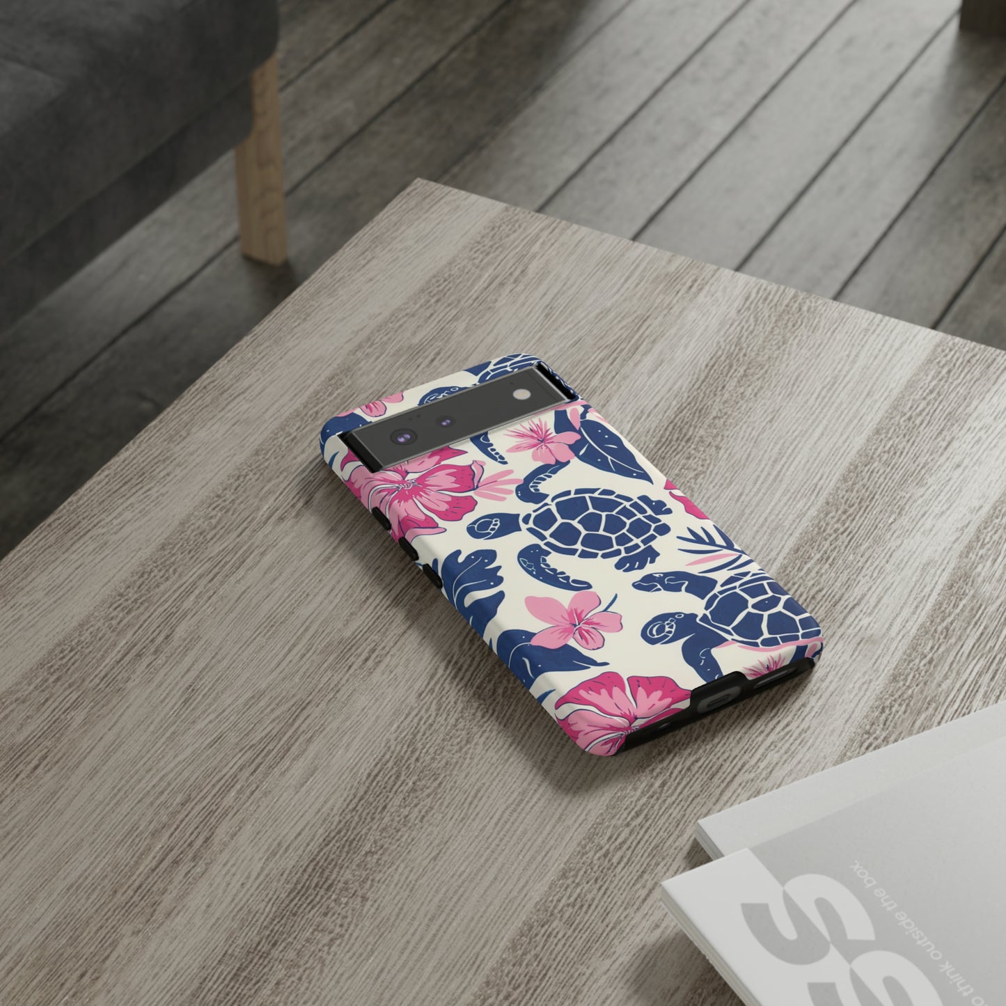 Undersea Floral Blue Sea Turtle Phone Case