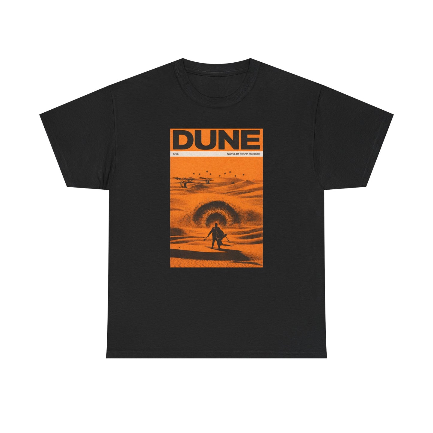 Retro Dune Sandworm Desert Sci Fi Book Cover Style T Shirt Epic Space Tee