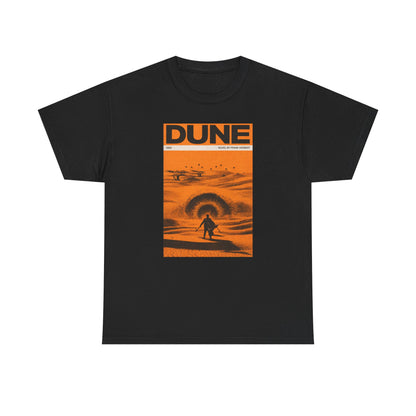 Retro Dune Sandworm Desert Sci Fi Book Cover Style T Shirt Epic Space Tee