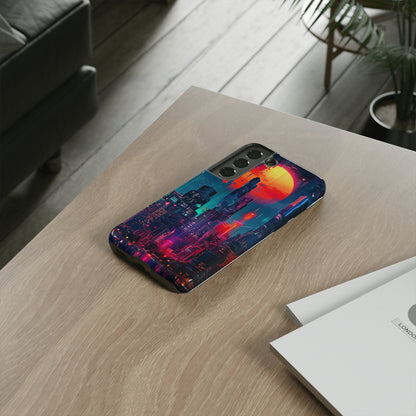 Cyberpunk Full Moon Cityscape Phone Case