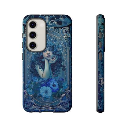 Blue Floral Art Nouveau Style Phone Case