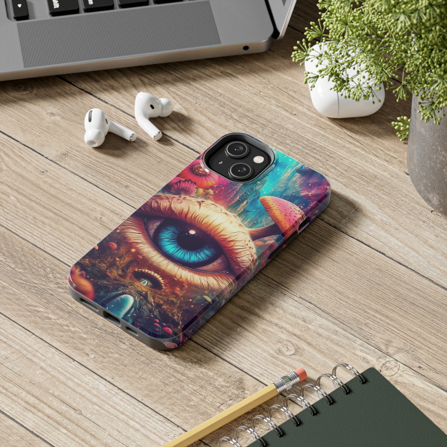 Eye of the Mushroom Psychedelic Art iPhone Case | Embrace the Trippy Enigma