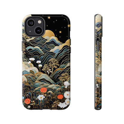 Chiyogami Flowers Tough Phone Case fits Galaxy S23 S22 S21 S20 Plus Ultra | Iphone 14 13 12 11 8 Pro Max Mini | Pixel 7 6 Pro 5 | Japanese