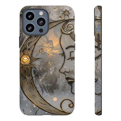 Moon Stars Stained Glass Starry Night Phone Case