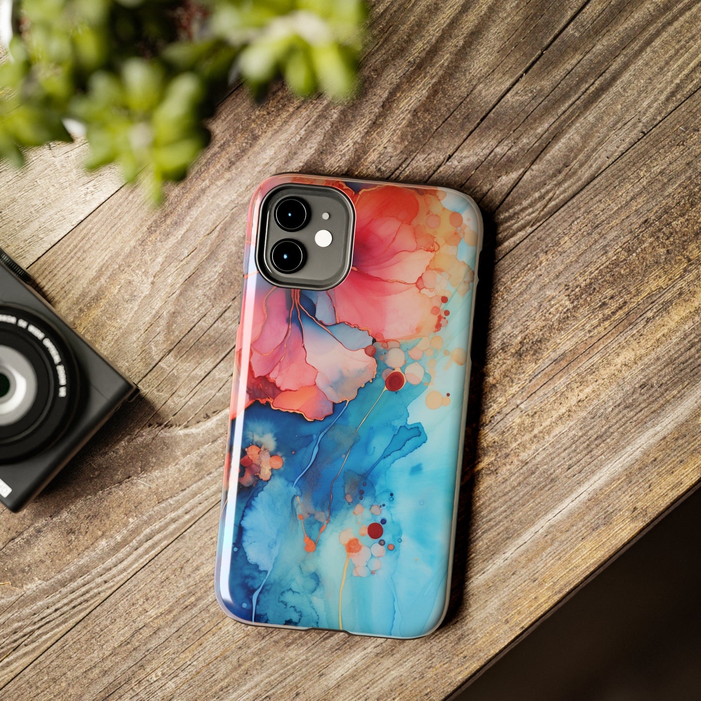 Marbled Floral Watercolor Phone Case | Embrace the Mesmerizing Multicolor Art