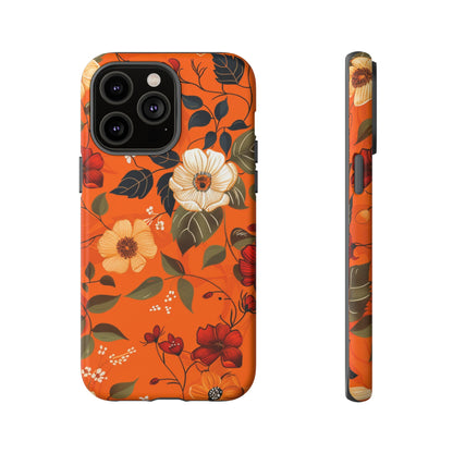 Orange Floral Phone Tough Case