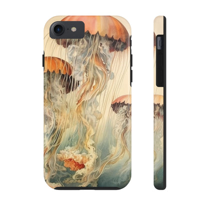 Floating Jellyfish iPhone Tough Case | Dive into an Ethereal Underwater World with Reliable Protection