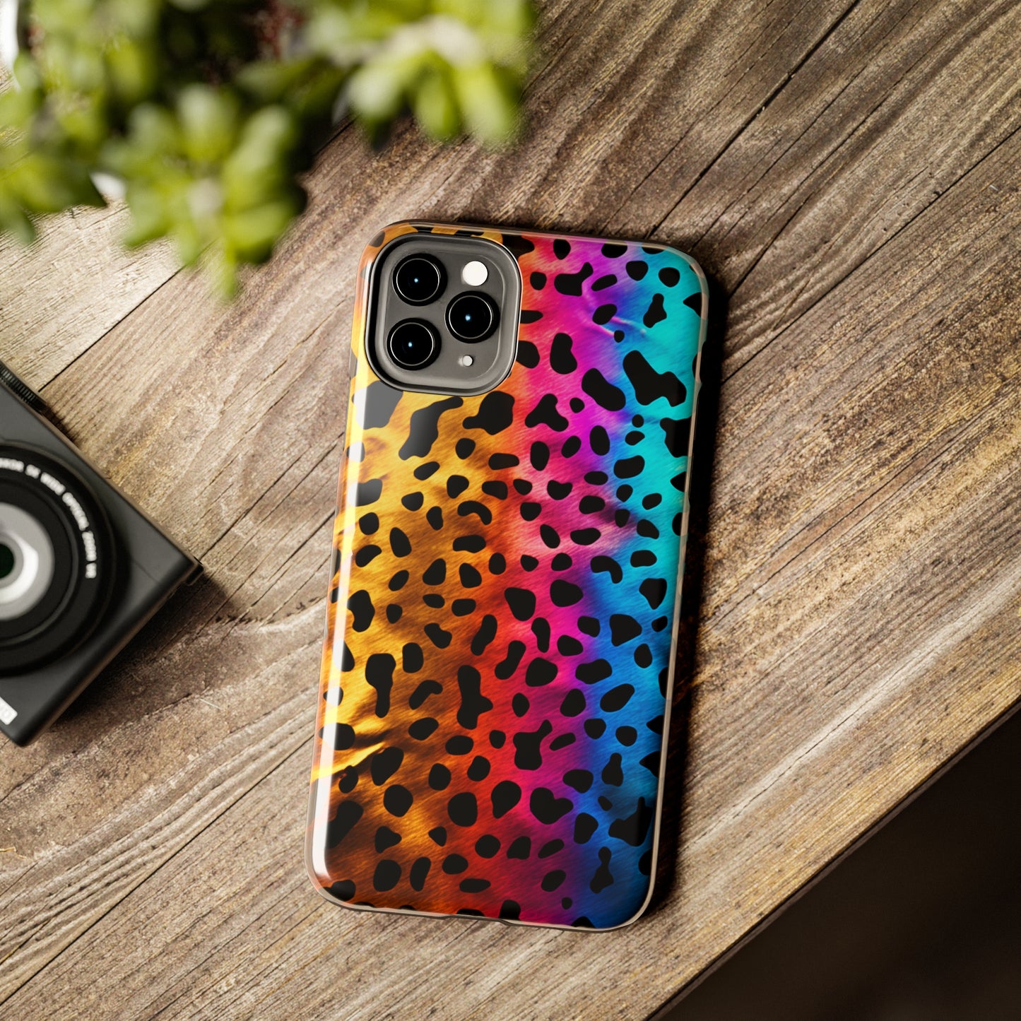 Kaleidoscopic Wild: Psychedelic Rainbow Leopard Print | Dazzling iPhone Case