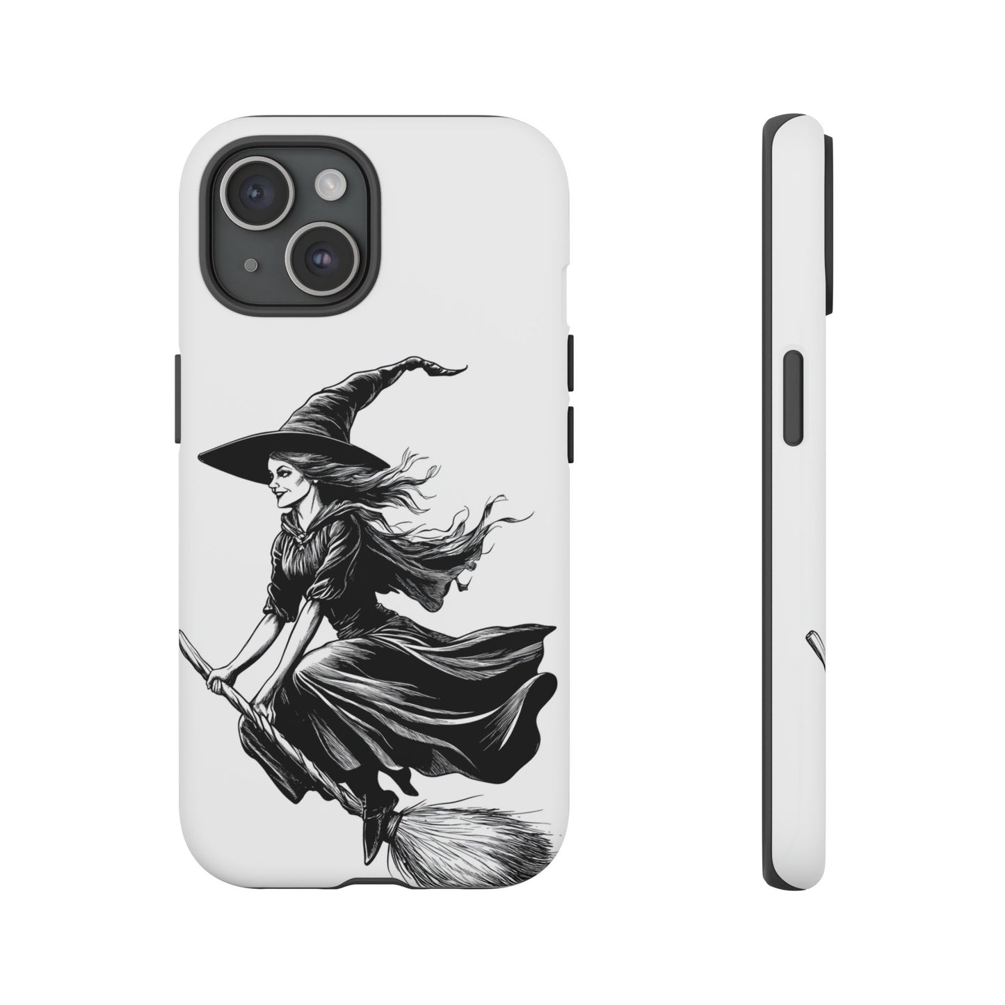 Vintage Halloween Witch on a Broom Spooky Phone Cover