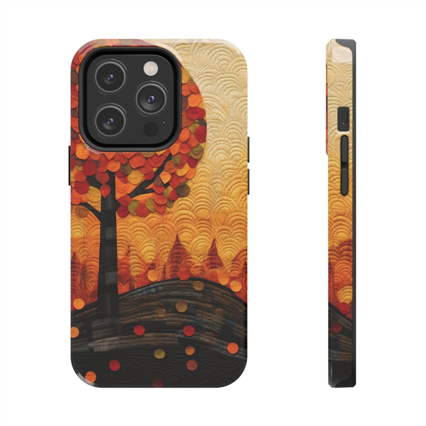 Autumn iPhone 15 Case, Forest Embroidered Style Phone Case | Cottagecore Fairytale Design | iPhone & Samsung | Boho Retro Vibe