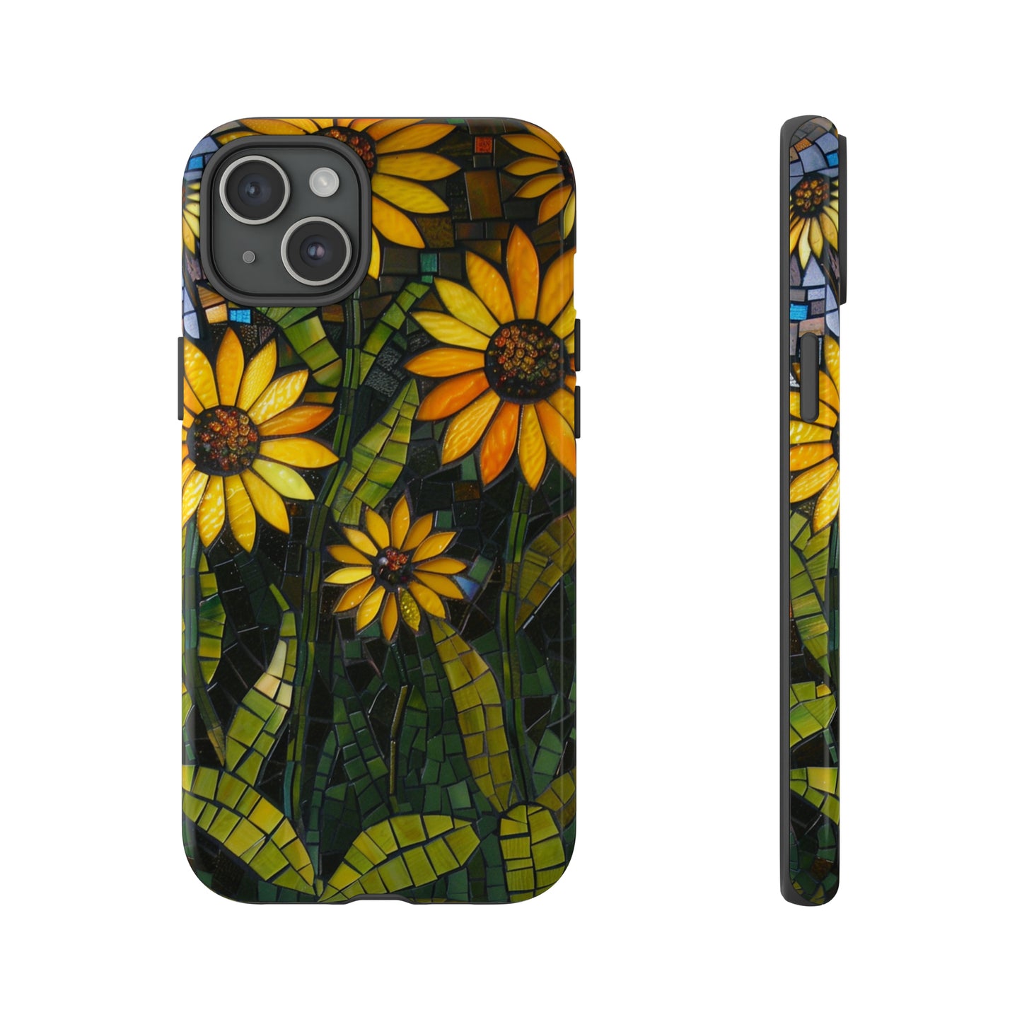 Yellow and Gold Daisy Mosaic Stained Glass Phone Case