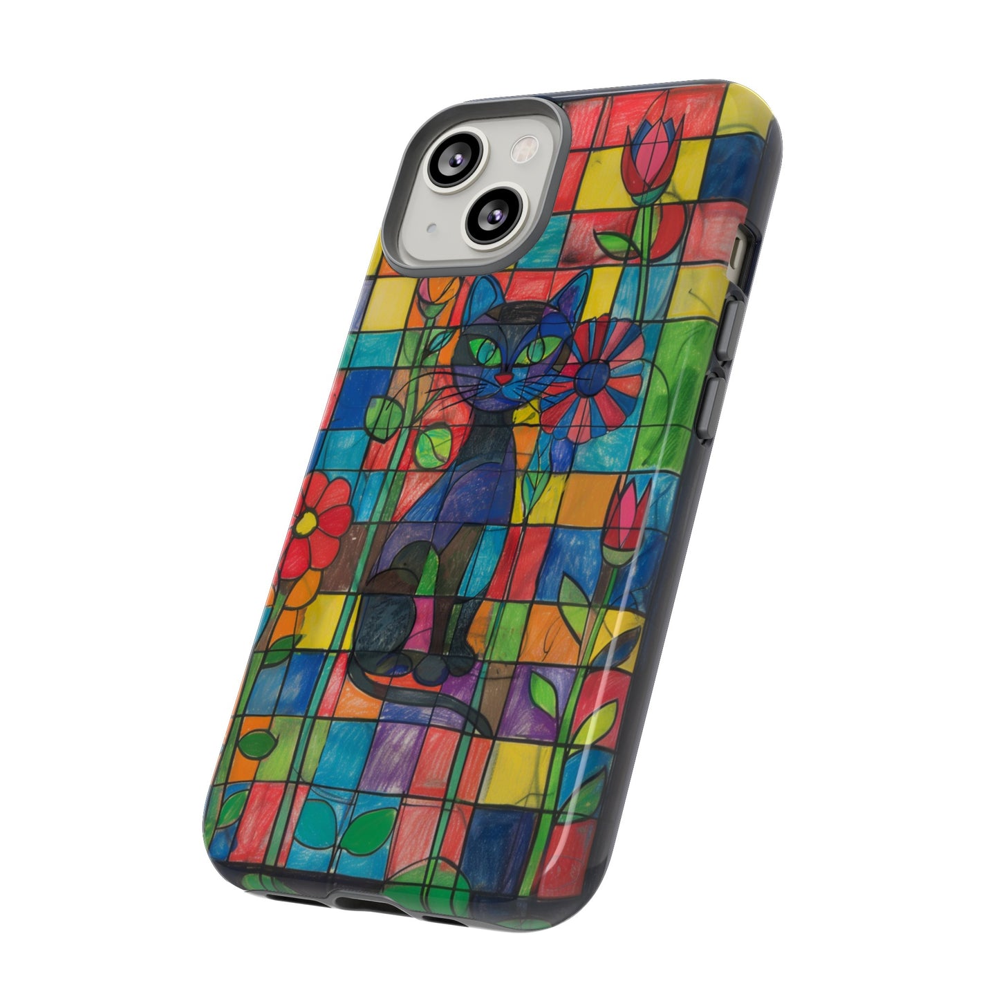 Cat in the Stained Glass Garden Phone Case