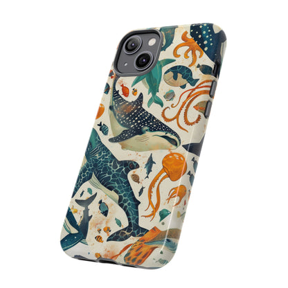 Undersea World Shark, Turtle, Manta Ray Phone Case