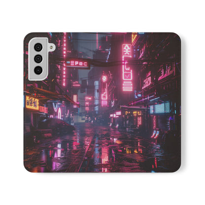 Cyberpunk City at Night Wallet Case