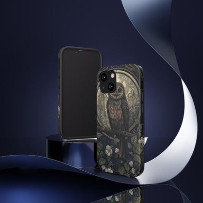 The Hermit Owl | Dark Academia Aesthetic Retro Tough iPhone Case | Embrace Mystical Vibes with Captivating Tarot Art and Reliable Protection