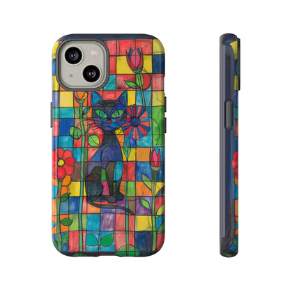 Cat in the Stained Glass Garden Phone Case