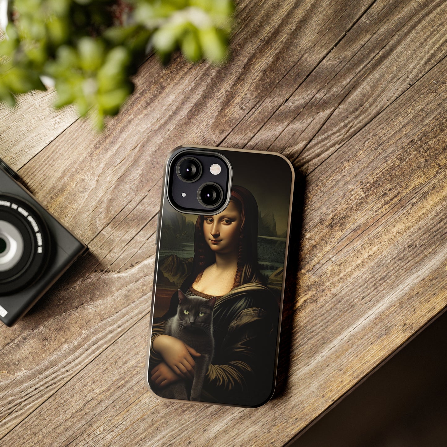 Mona Lisa with Cat iPhone Case | Art Phone Cases