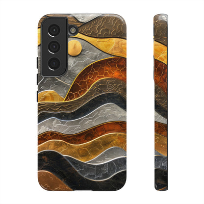 Abstract Gold and Silver Mountain Design Phone Case