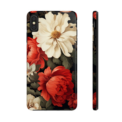 Vintage Floral Aesthetic Phone Tough Case | Antique Elegance for iPhone