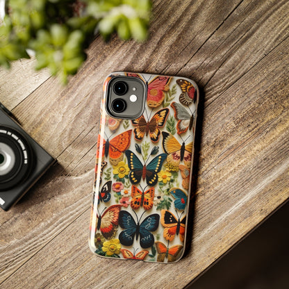 Embroidery Butterflies iPhone Case | Whimsical Elegance and Nature's Beauty in Handcrafted Detail