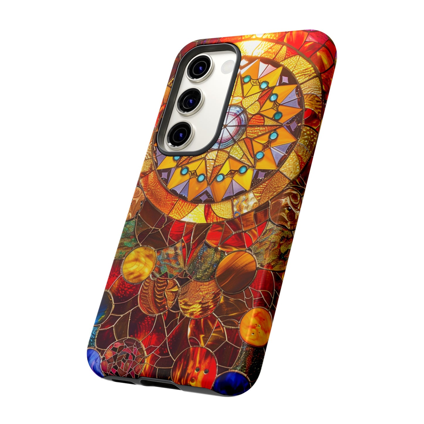 Cosmic Stained Glass Mandala Phone Case