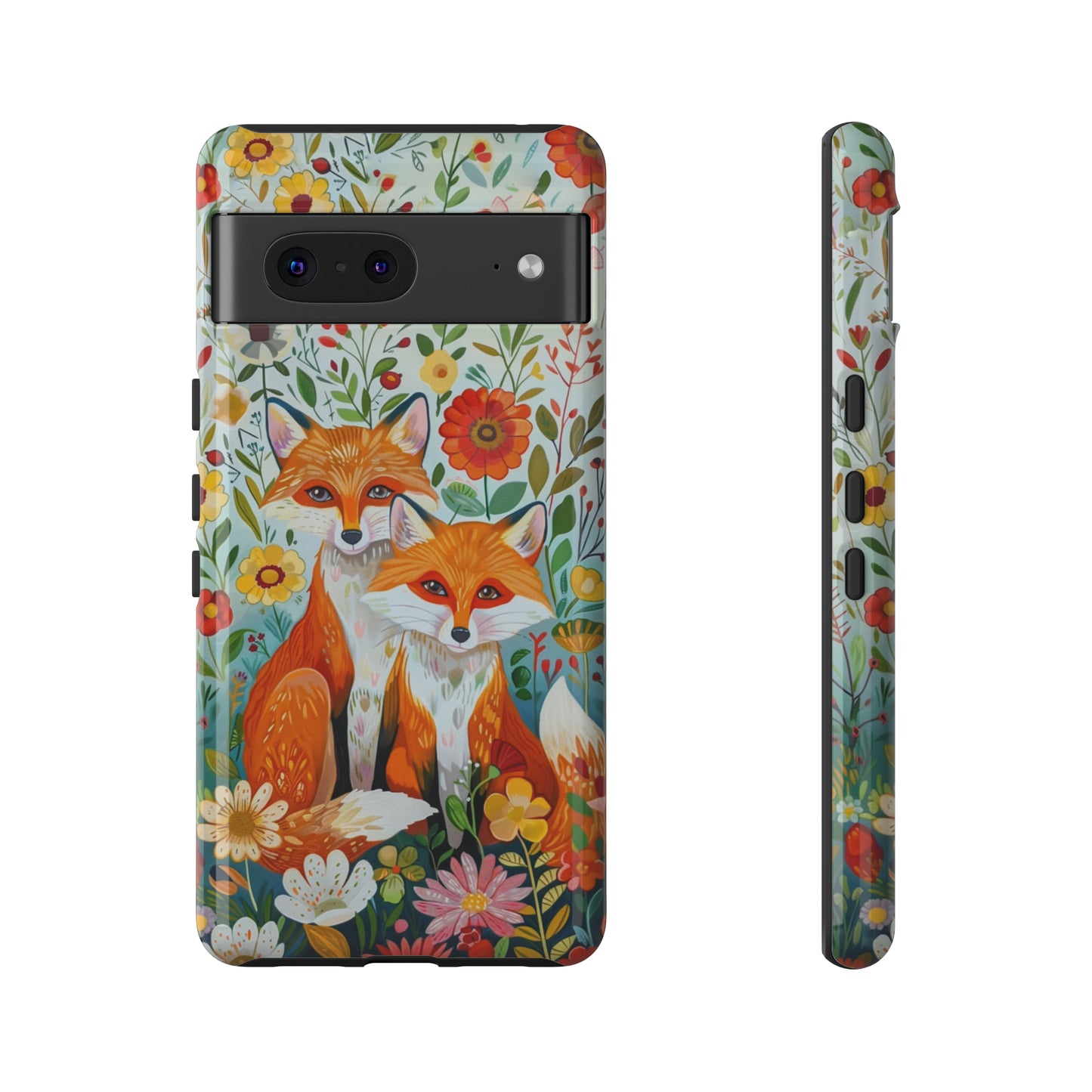 Foxes in the Floral Garden Phone Case