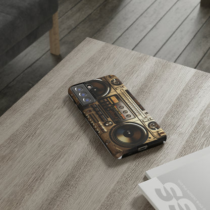 Urban Beats: Boombox Hip Hop Music Pixel Phone Case | Retro Rhythms for iPhone 15 Models