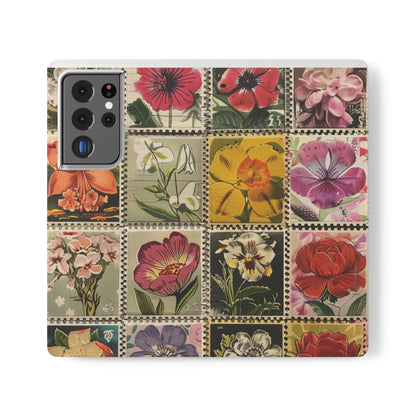 Vintage Floral Stamp Collection Flip Case