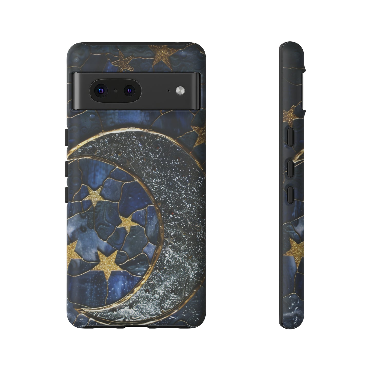 Moon Stars Stained Glass Starry Night Phone Case