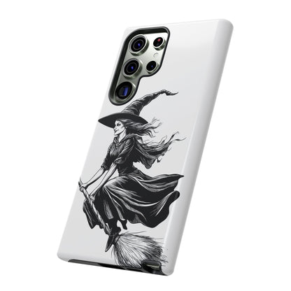 Vintage Halloween Witch on a Broom Spooky Phone Cover