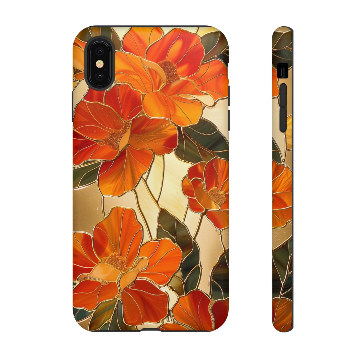 Orange Floral Phone Case Stained Glass Flower Aesthetic