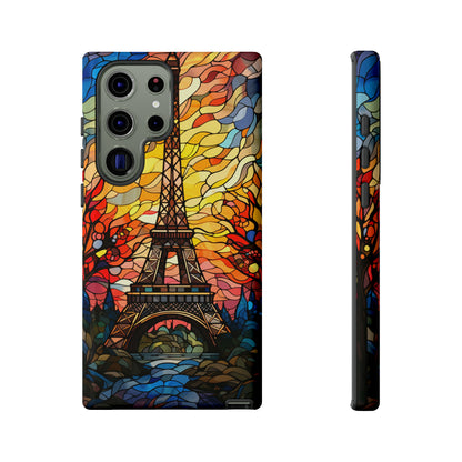 Parisian Elegance: Stained Glass Eiffel Tower | Artistic Flair iPhone Case for iPhone Models 11 through 14 Pro Max, Samsung Galaxy, and Google Pixel