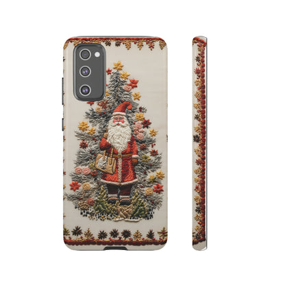 Vintage Embroidery Christmas Santa Phone Case