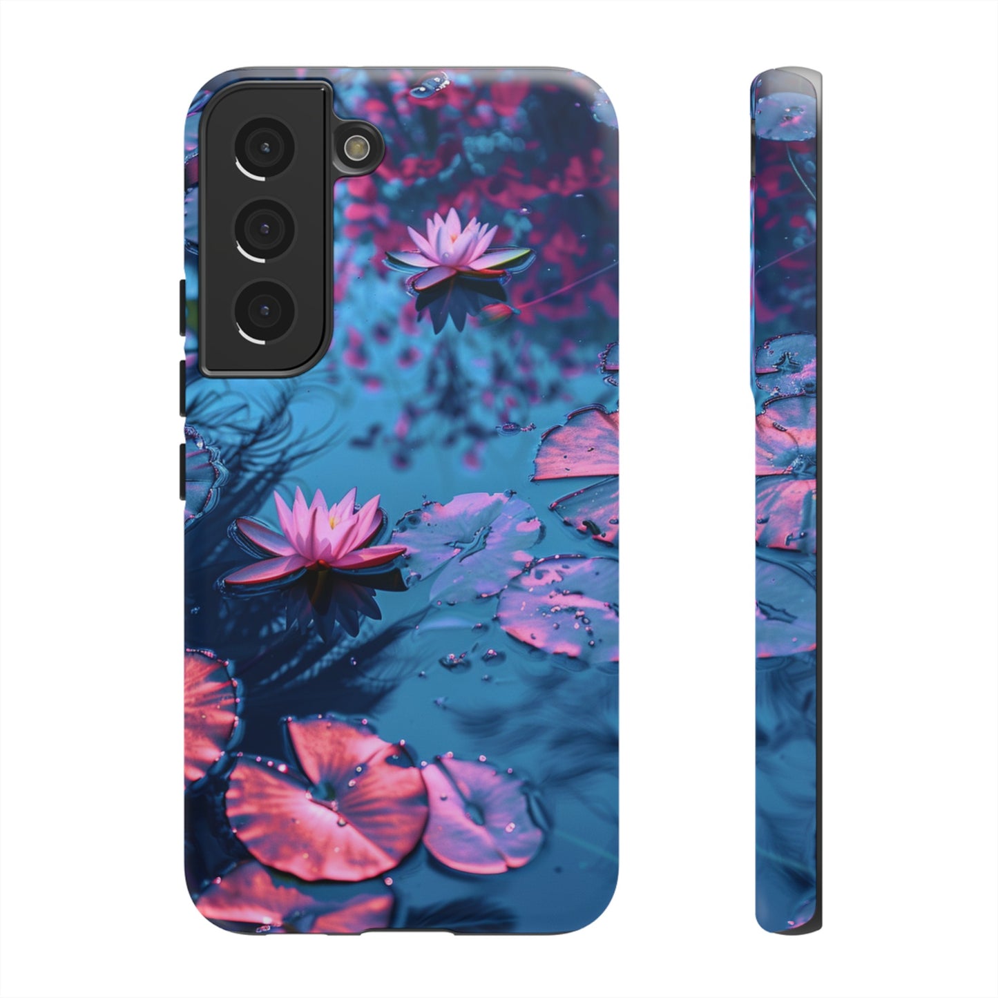 Magenta and Blue Color Zen Lily Pad Phone Case