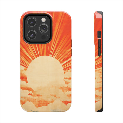 Retro Abstract Sunburst iPhone Case | Embrace the Nostalgic Charm of Artistic Rays