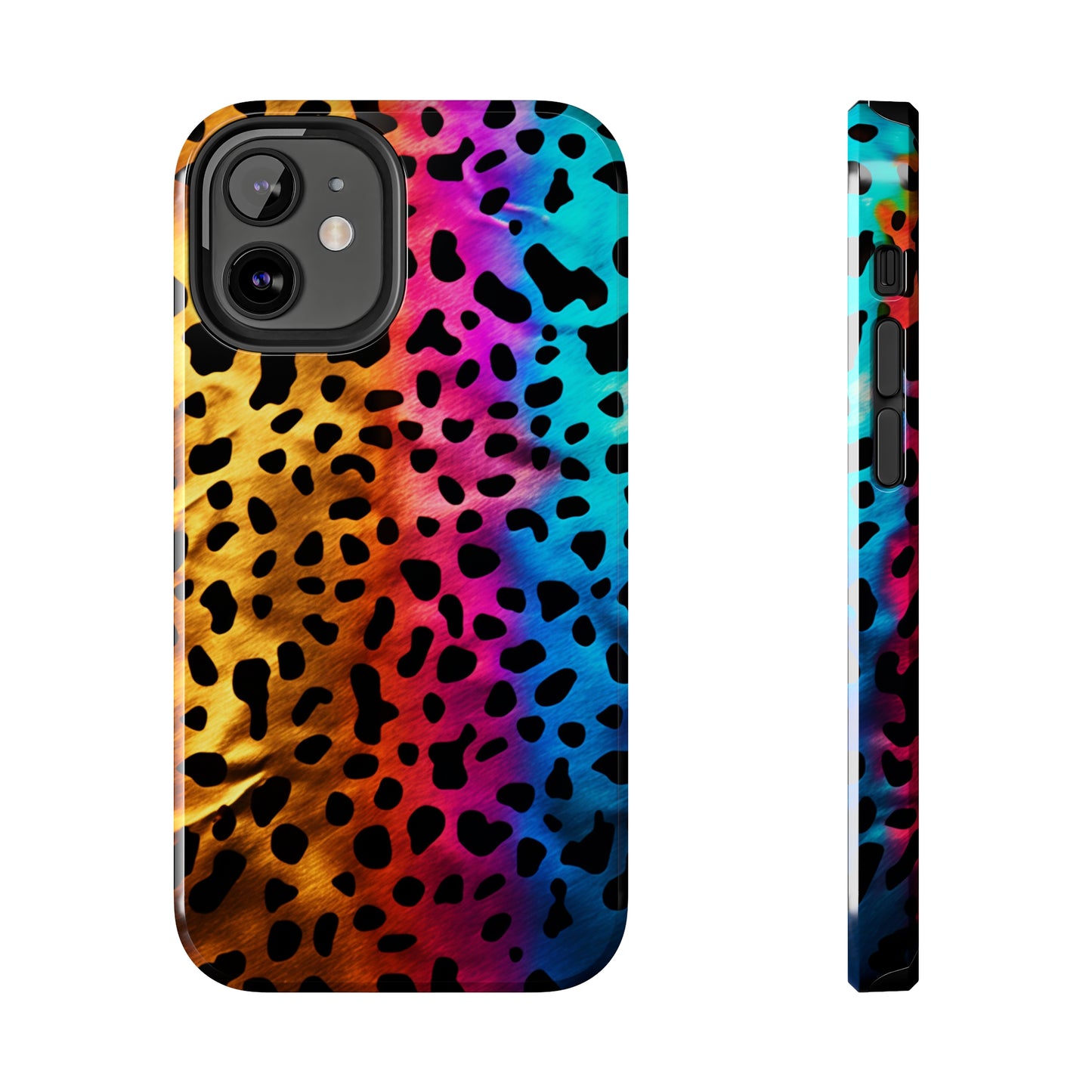 Kaleidoscopic Wild: Psychedelic Rainbow Leopard Print | Dazzling iPhone Case