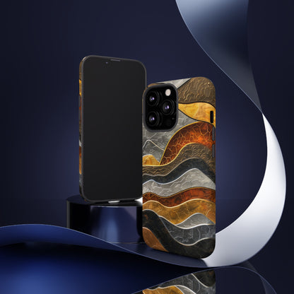 Abstract Gold and Silver Mountain Design Phone Case