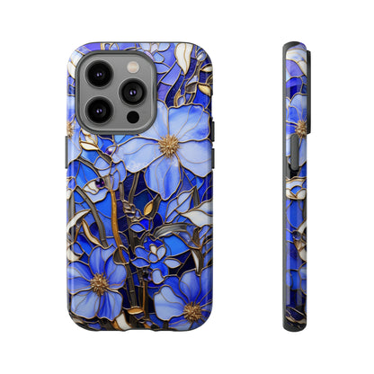 Periwinkle Stained Glass with Gold Inlay Phone Case for iPhone 15, 14, Pro Max, 13, 12 & Samsung Galaxy S23, S22, S21, Google Pixel