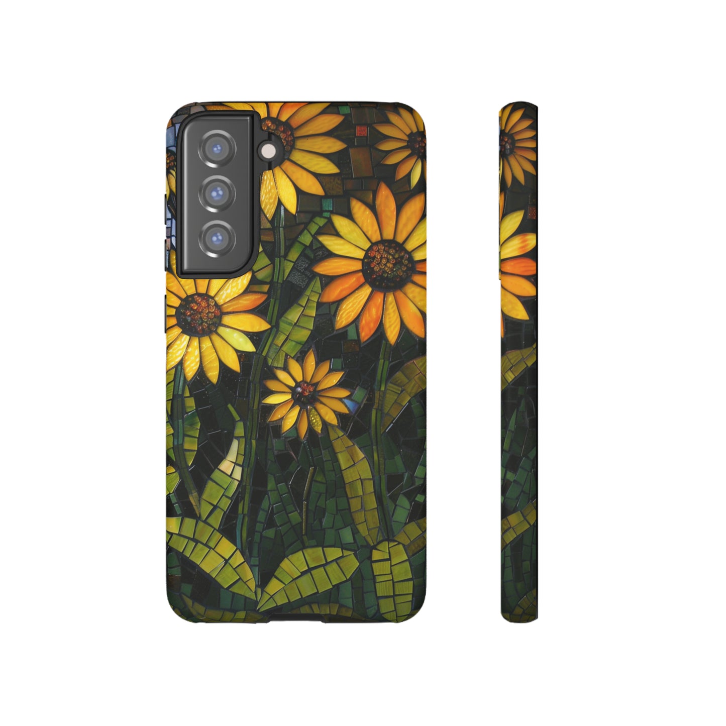 Yellow and Gold Daisy Mosaic Stained Glass Phone Case