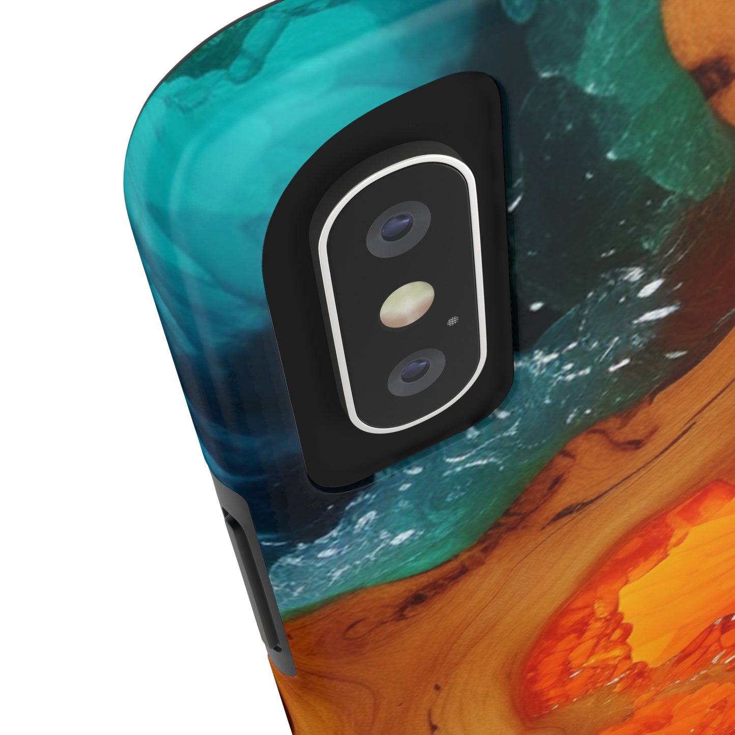 Faux Wood and Colorful Epoxy iPhone Case | Embrace the Beauty of Nature and Vibrant Artistry