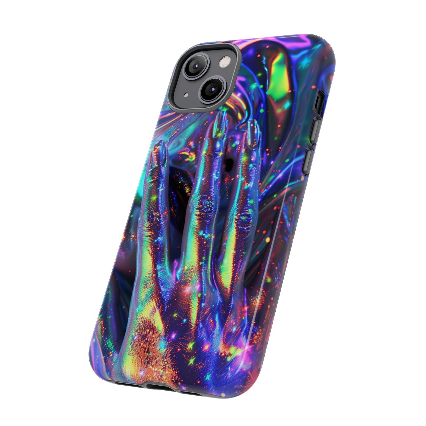 Marbled opalescent Holographic Print Phone Case