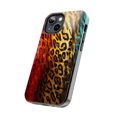 Kaleidoscopic Wild: Psychedelic Rainbow Leopard Print | Dazzling iPhone Case