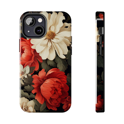 Vintage Floral Aesthetic Phone Tough Case | Antique Elegance for iPhone