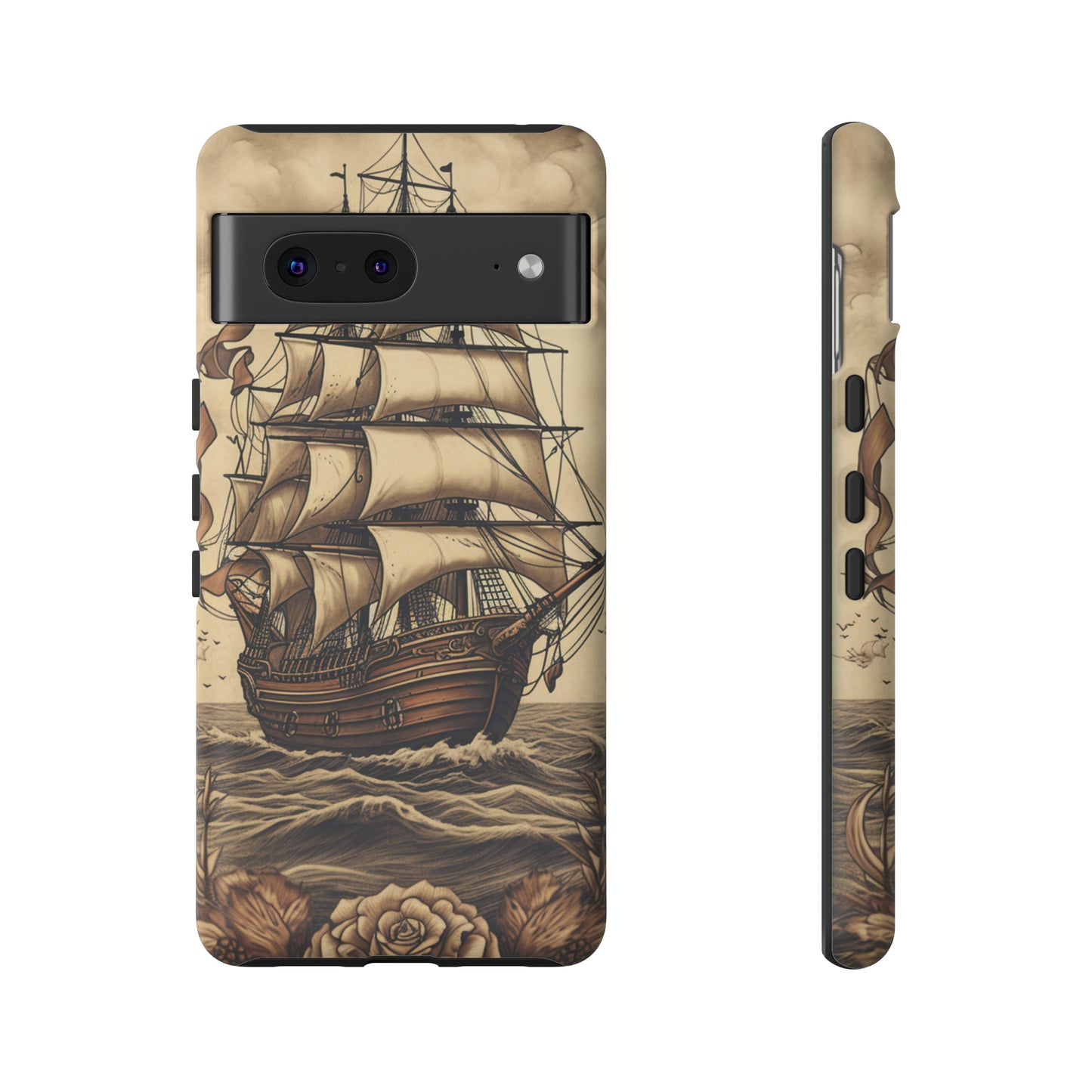 Vintage Tattoo Style Pirate Ship Phone Case