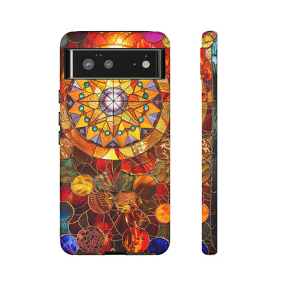 Cosmic Stained Glass Mandala Phone Case