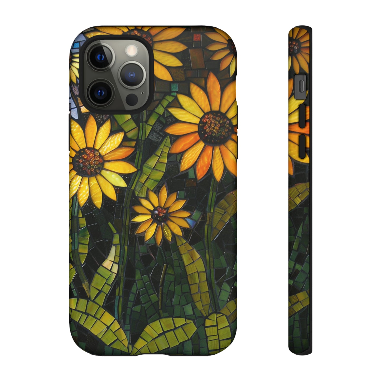 Yellow and Gold Daisy Mosaic Stained Glass Phone Case