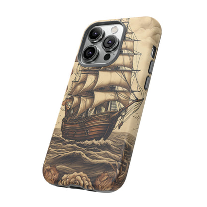 Vintage Tattoo Style Pirate Ship Phone Case