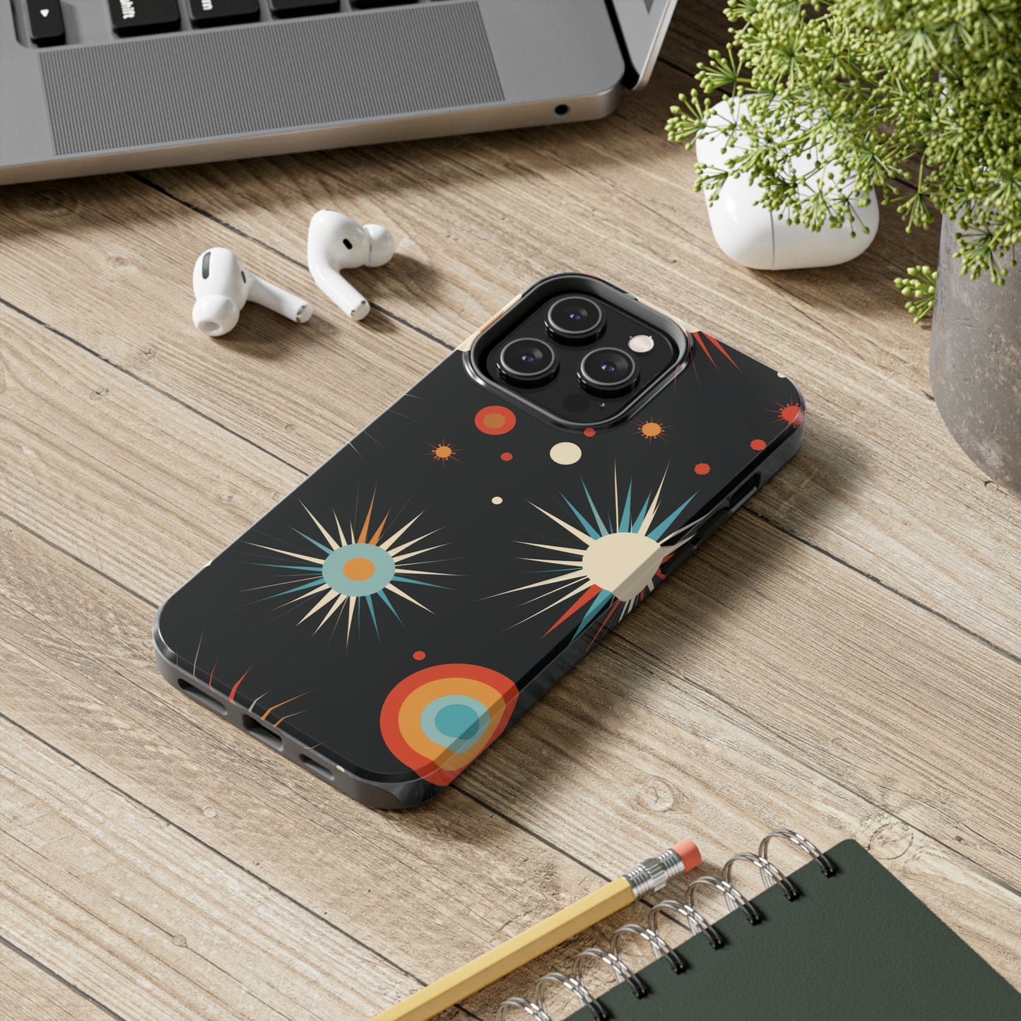 Mid-Century Atomic Age Tough iPhone Case | Retro Phone Cover