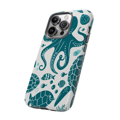 Undersea World Octopus, Turtle, Manta Ray Phone Case