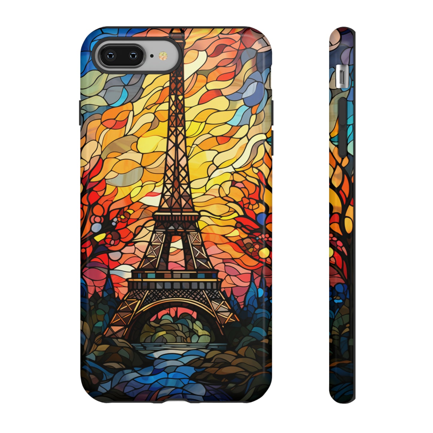 Parisian Elegance: Stained Glass Eiffel Tower | Artistic Flair iPhone Case for iPhone Models 11 through 14 Pro Max, Samsung Galaxy, and Google Pixel